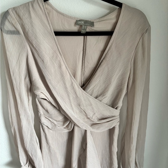Bohemian Occasion Dress from ASOS in Taupe with Long Sleeves in size 6 - Picture 3 of 13